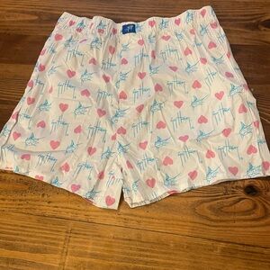 NWT Large Guy Harvey White Boxer Hearts Shorts with Pink and Blue Print